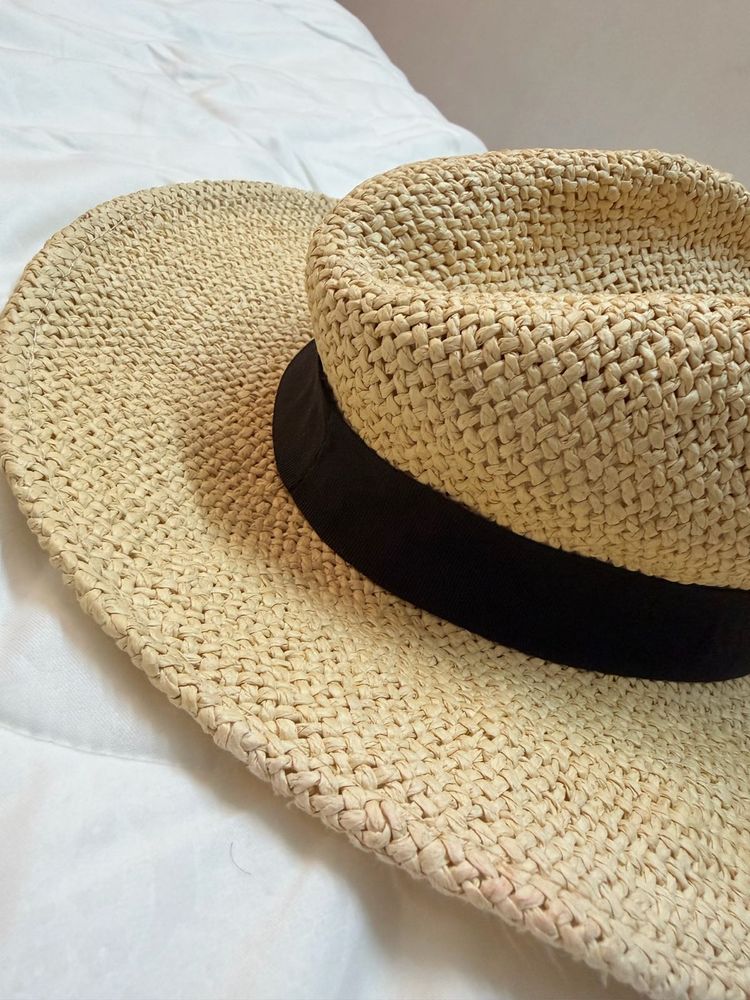 Straw Hat with Black Band