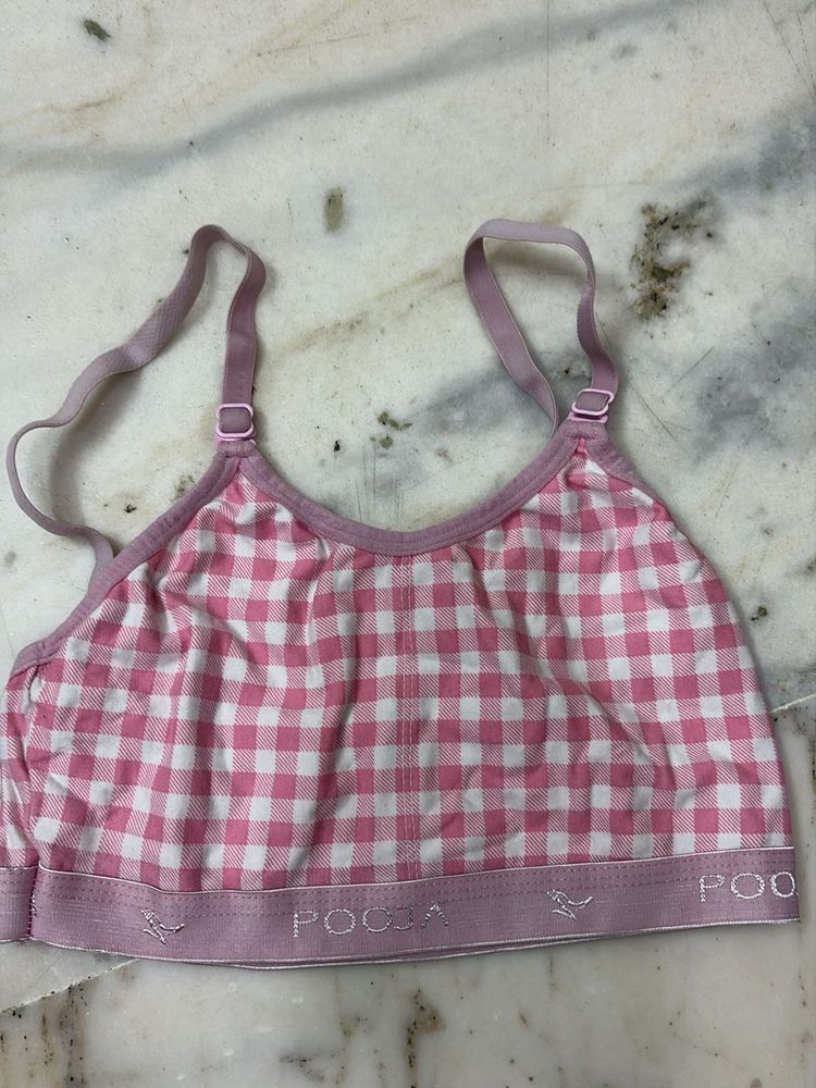 Pink Gingham Sports Bra