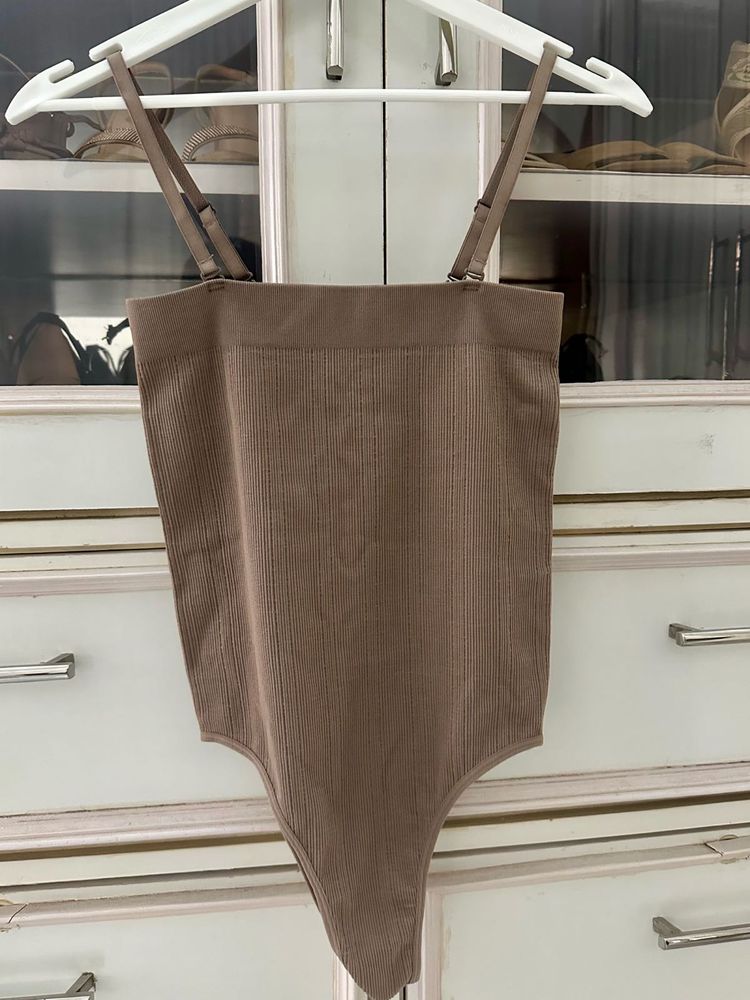 NWT H&amp;M Nude Ribbed Bodysuit