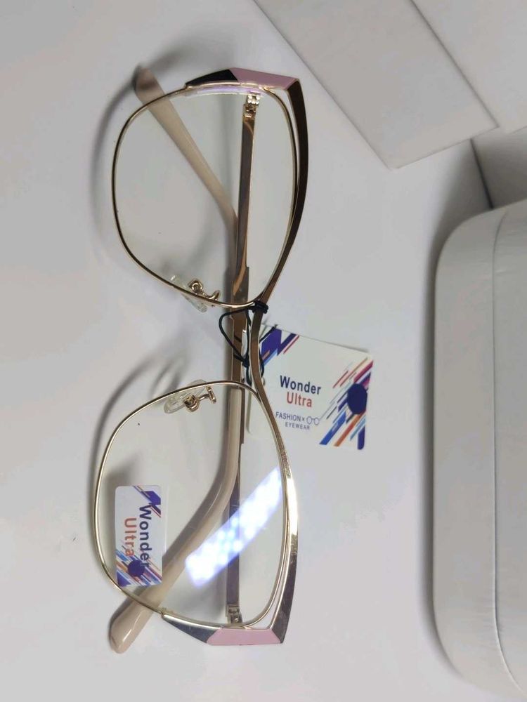 Fashionable Gold &amp; Pink Eyeglasses