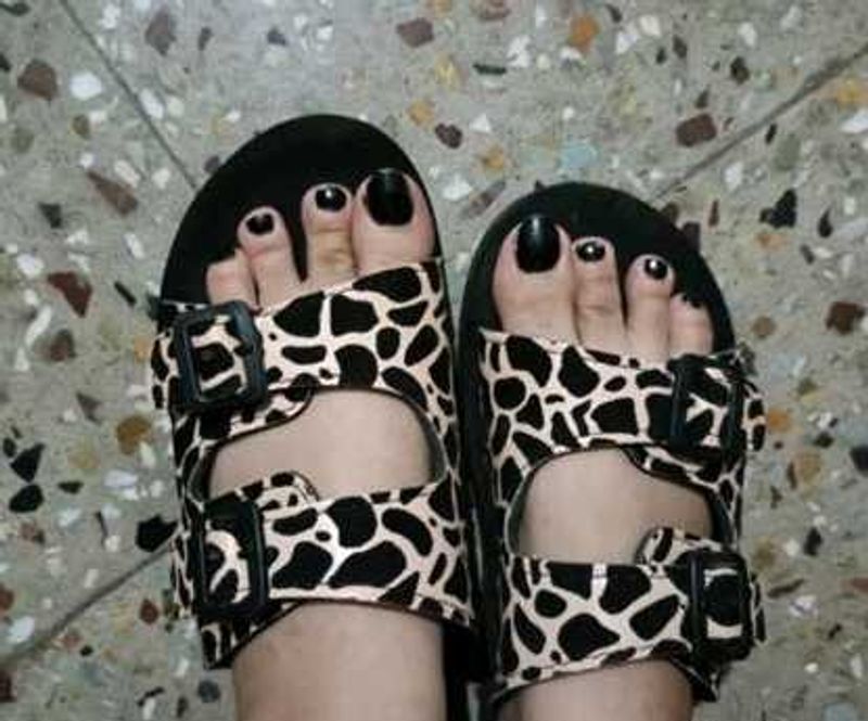 Giraffe Print Buckle Sandals