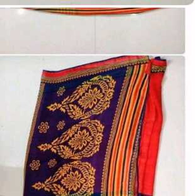 Vibrant Paisley Print Saree