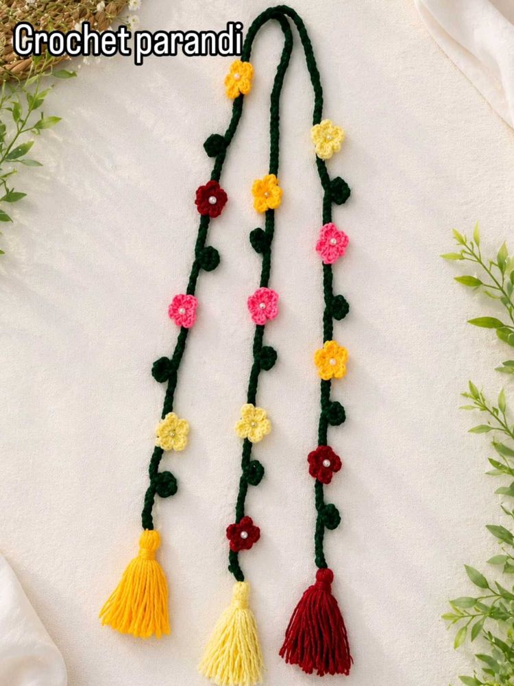 Crochet Floral Parandi Hair Accessory