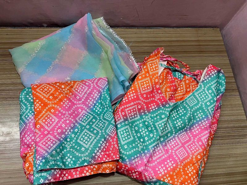 Colorful Bandhani Print Kurta Set