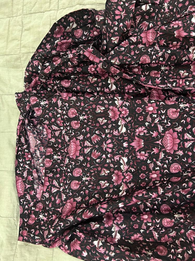 Floral Print Fabric Wrap Skirt