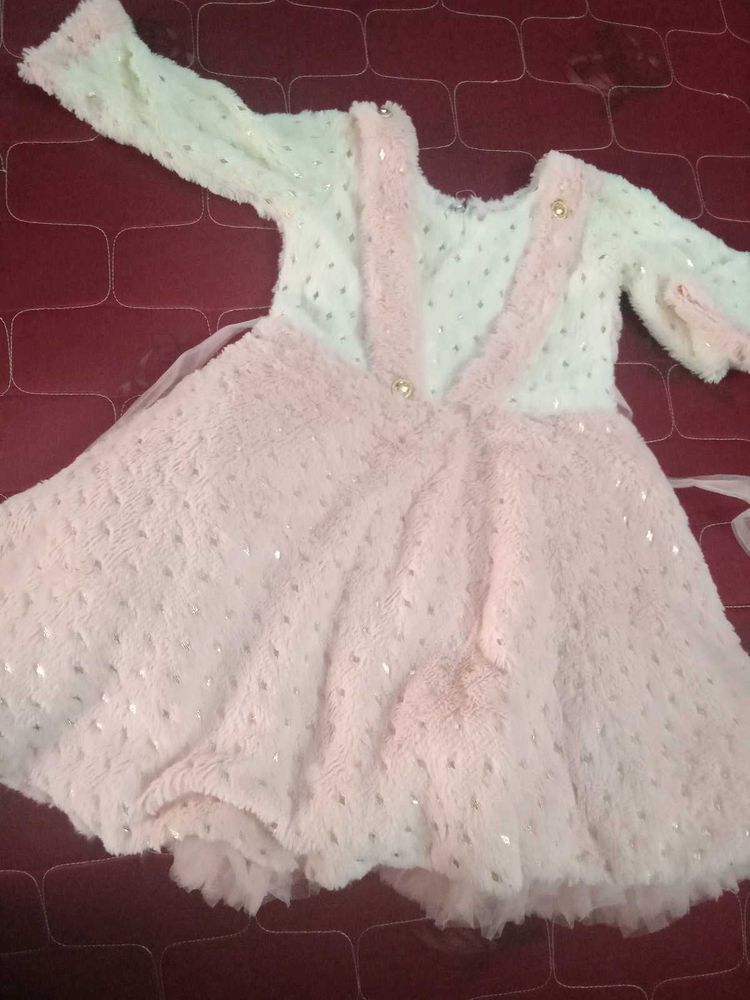 Cute Peach and white frock