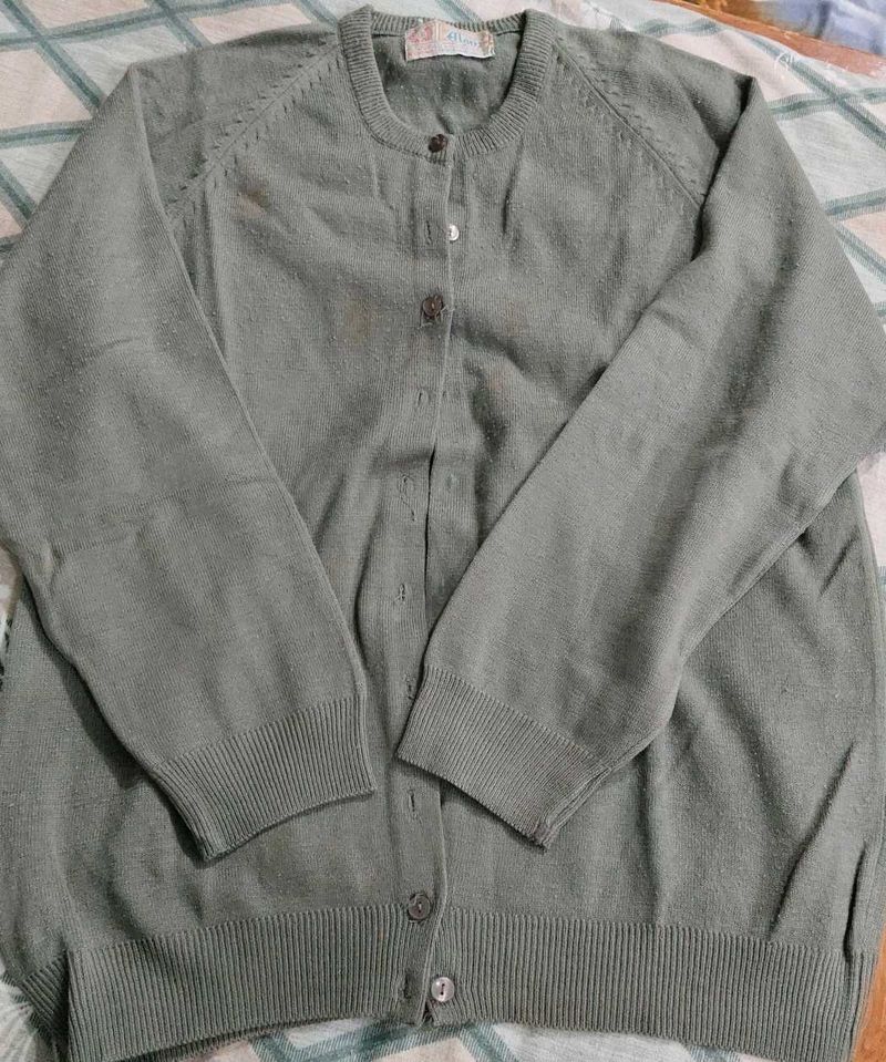 Classic Grey Button-Up Cardigan