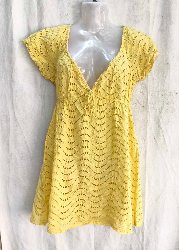 Boho Eyelet Mini Dress