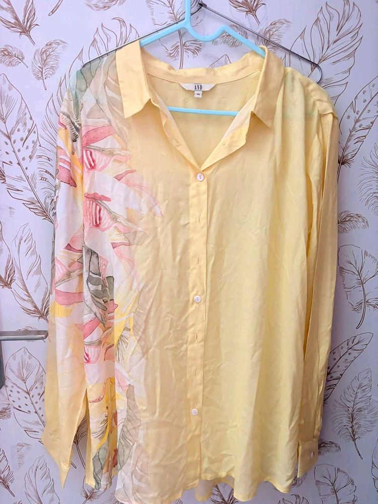 AND 's Stylish Yellow Floral Print Shirt