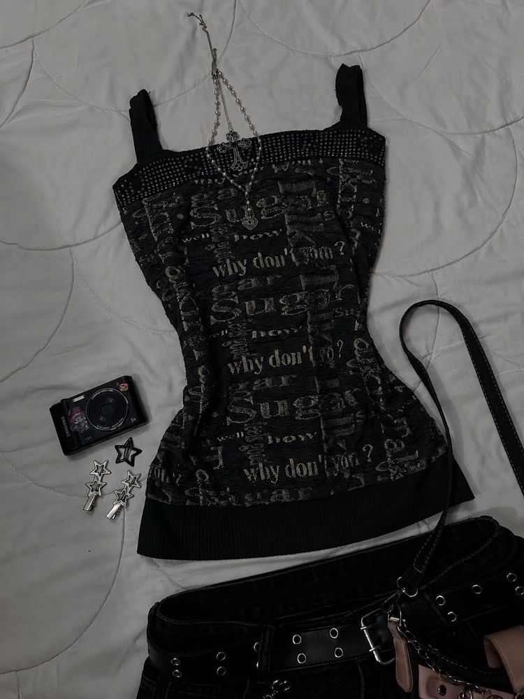 Y2K Graphic trashy Print Tank Top