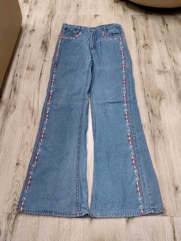 Ma6014 Moscut Embroidered Flare Jeans waist 28 inc