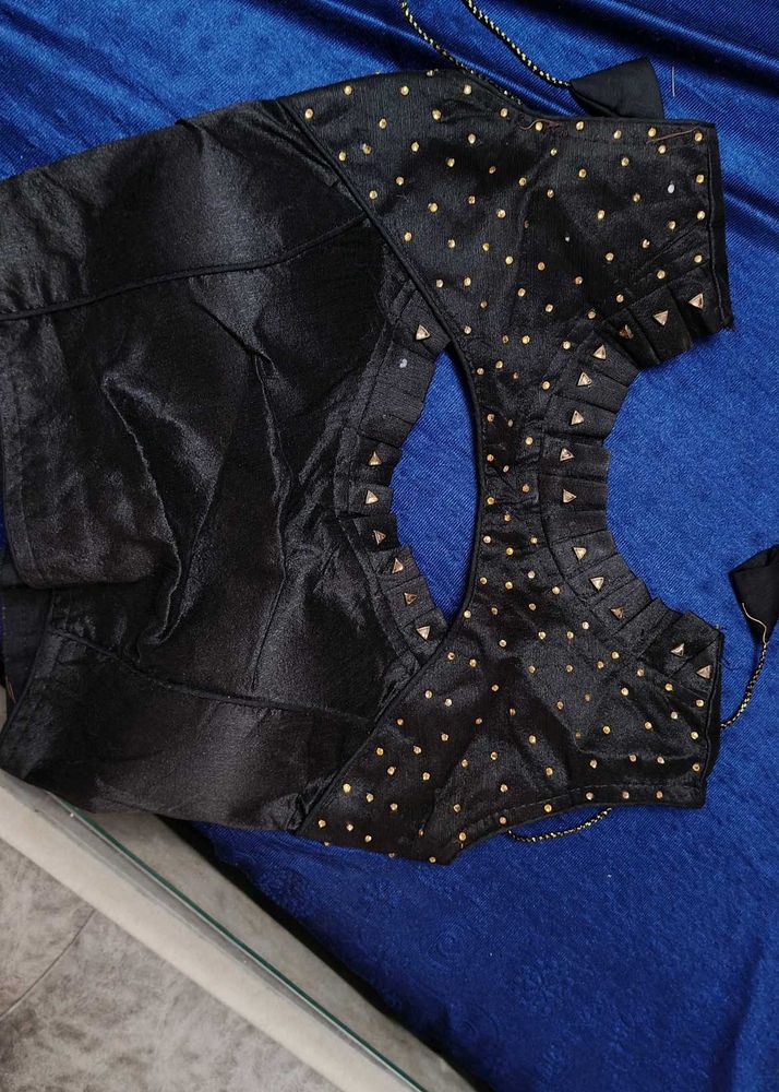 Elegant Black Embellished Blouse