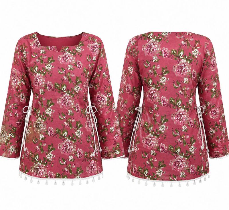 Pink double side dori kurti