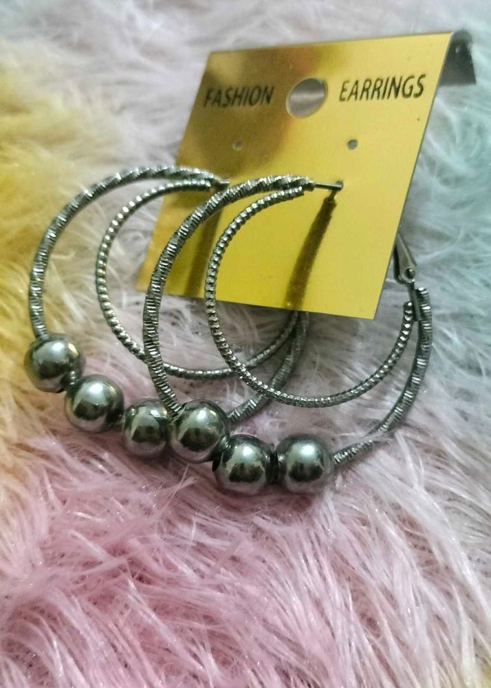 Brand new Chunky Hoop Earrings with Beads