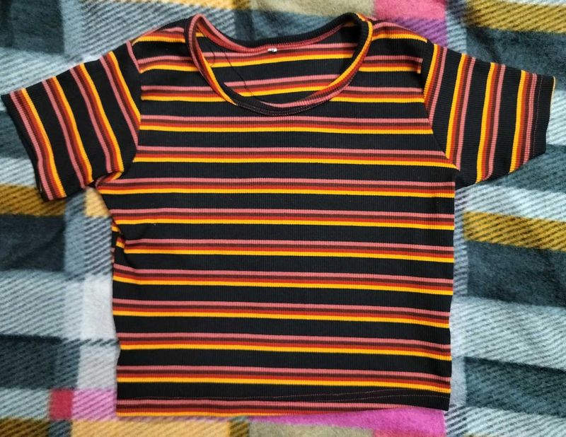 Striped Cropped Top