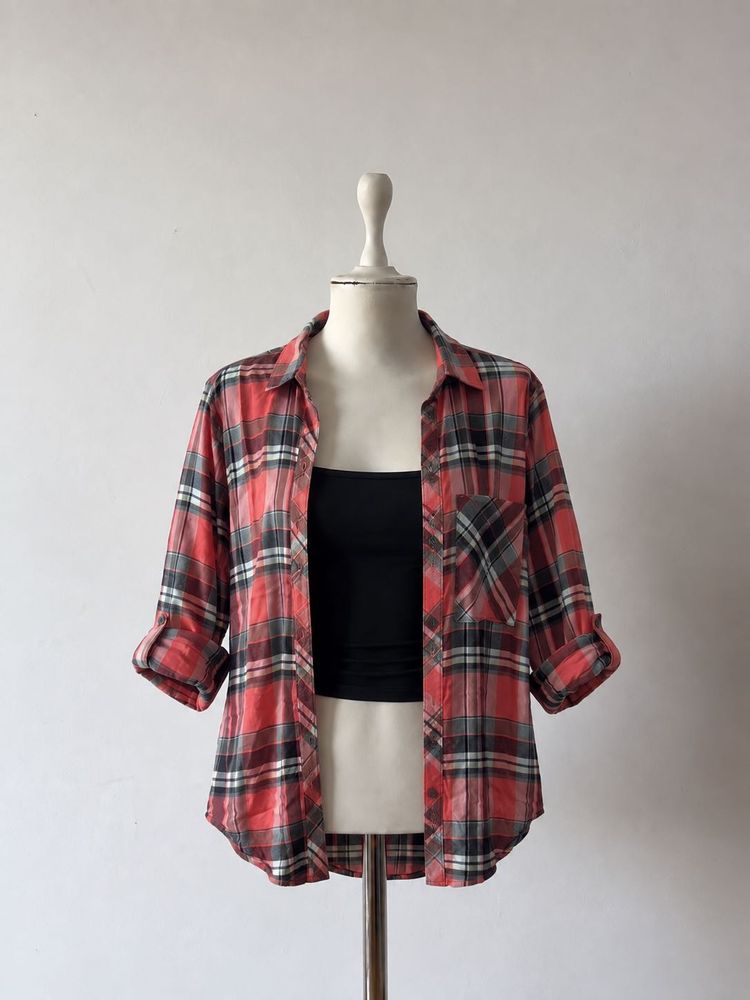 Red Plaid Flannel Shirt