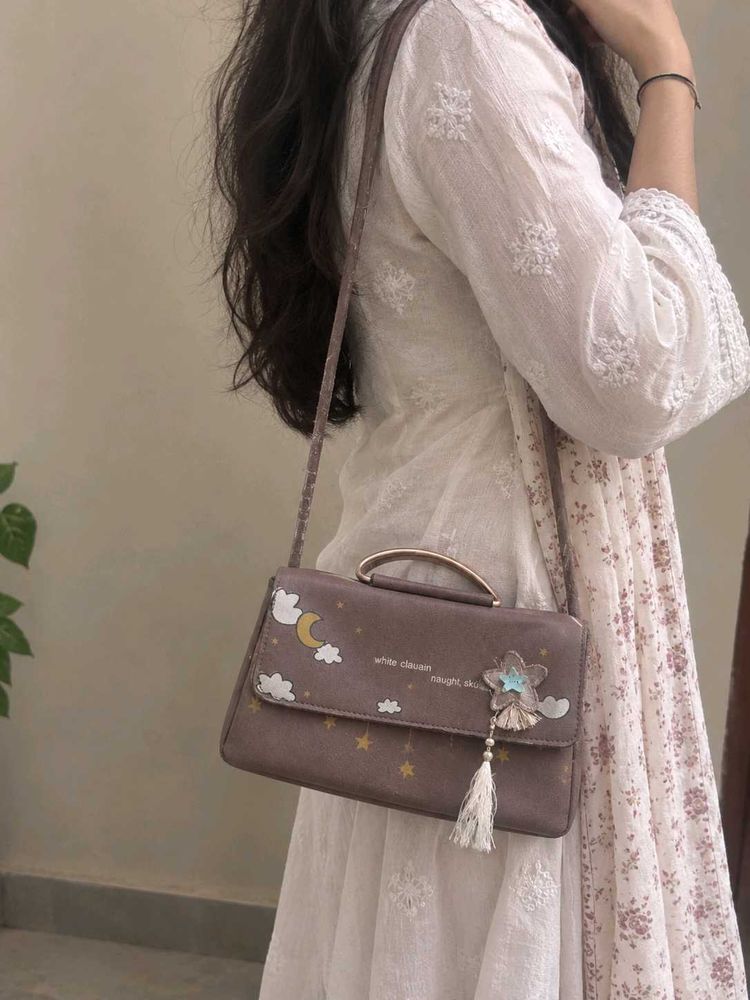 Stylish Taupe Clutch Bag