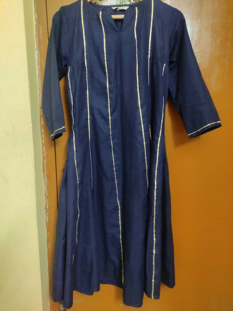 Elegant Navy Blue Kurta Pant Set