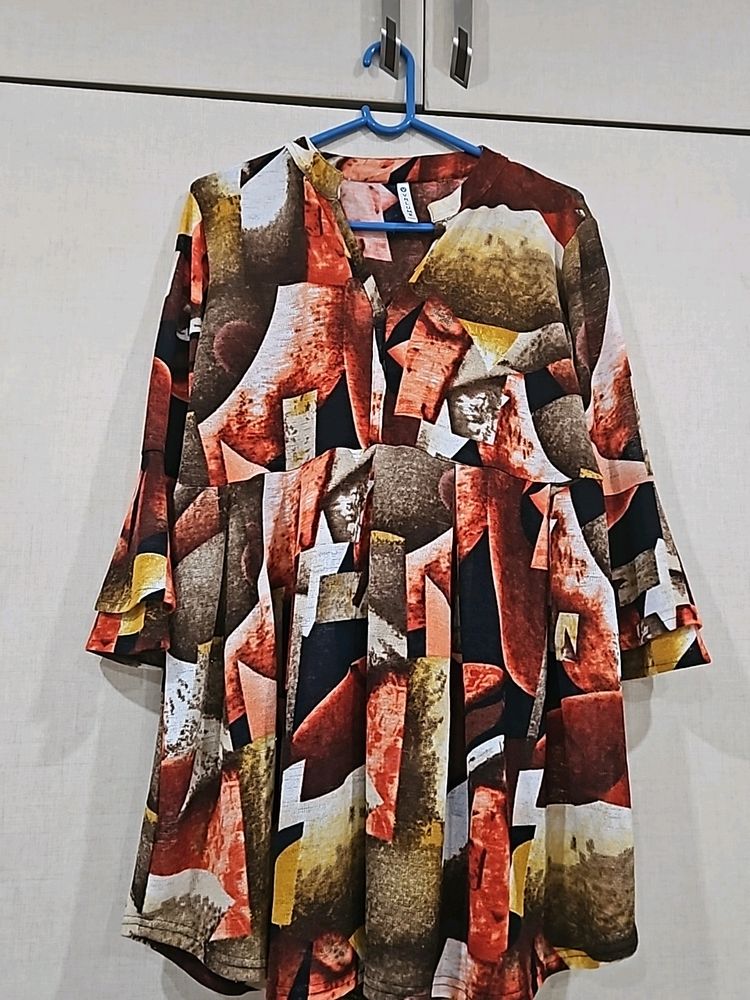 Multicolour Frilled 3/4th Sleeve Tops