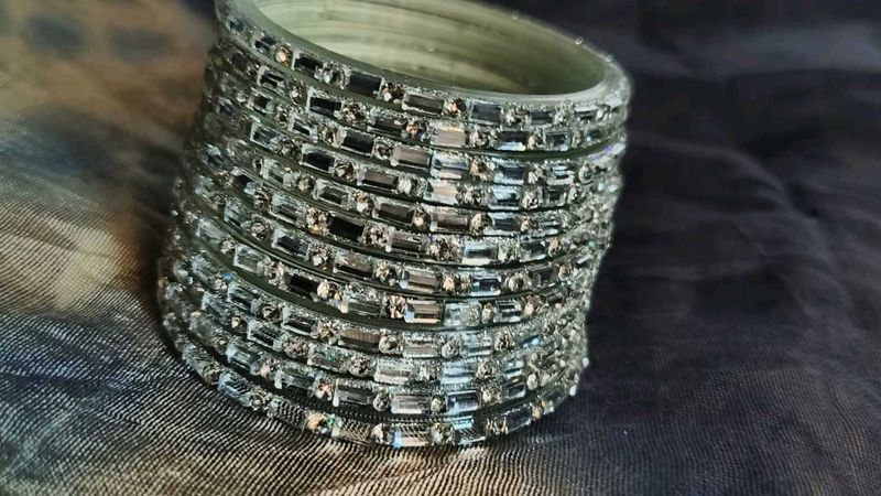 Sparkling Rhinestone Bangle Set