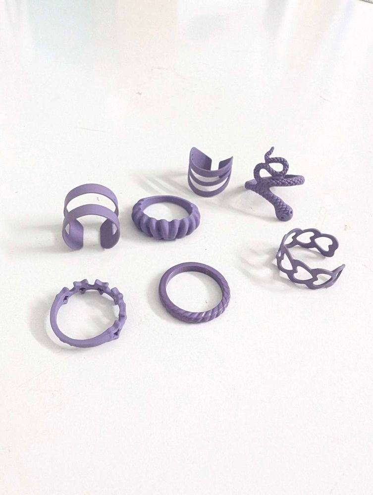 Set of 9 Lavender Rings