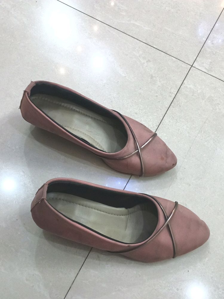 Pink Ballet Flats with Detail