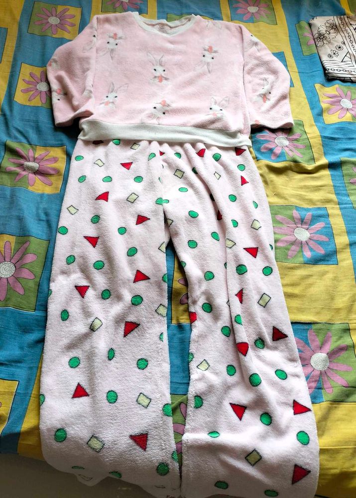 Cute Pink Cartoon Pajama Set