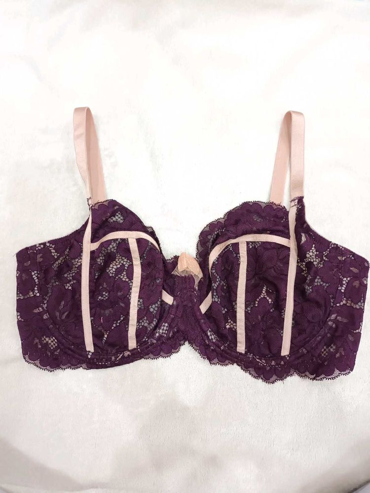 Elegant Purple Lace Bra