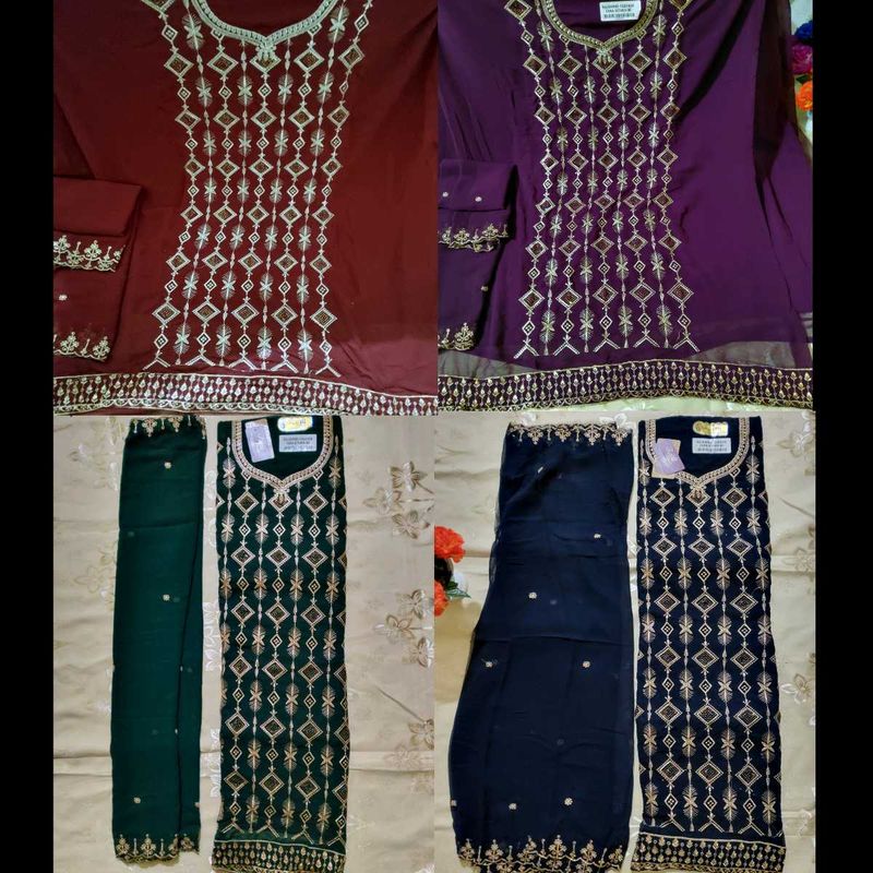 PICK ANY EMBROIDERED DRESS MATERIAL IN 640 RS.
