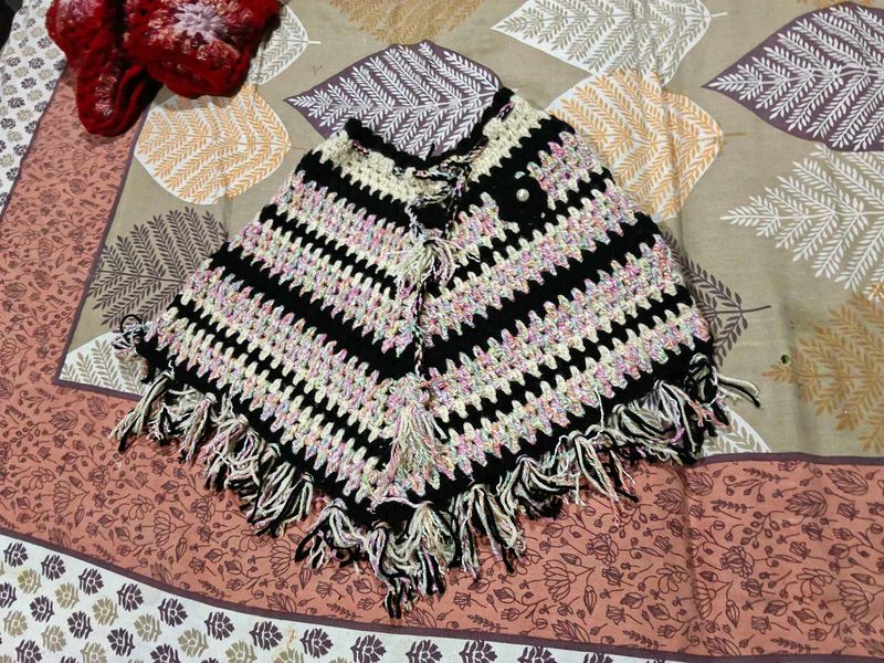 Handmade Crochet Poncho woolen