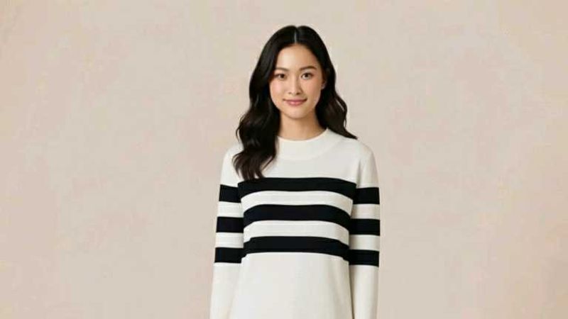 Striped Knit Stretchable Top