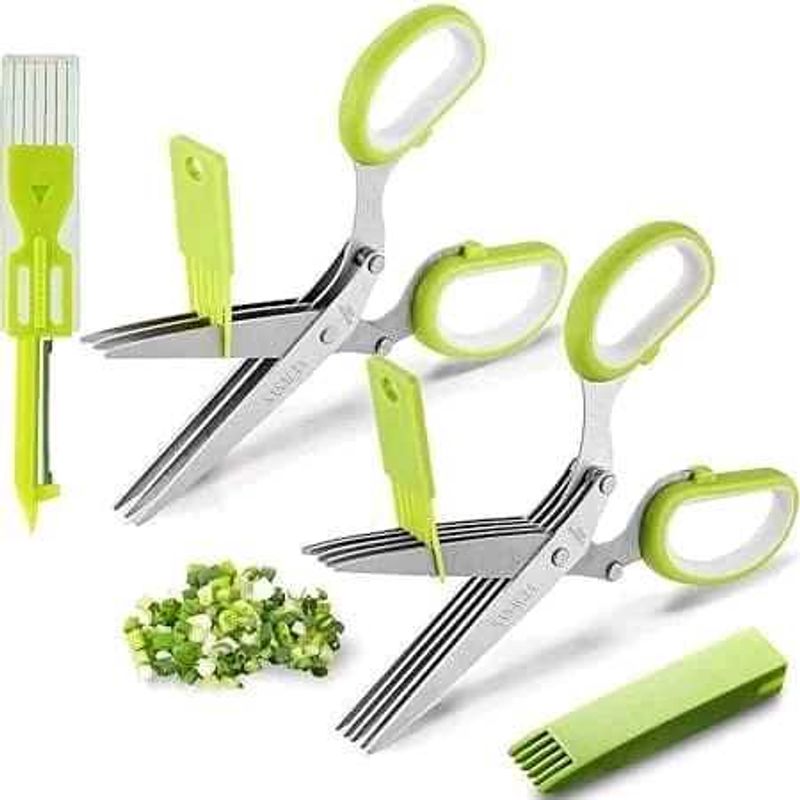 2 Pieces Multi-Blade Herb Scissors Set