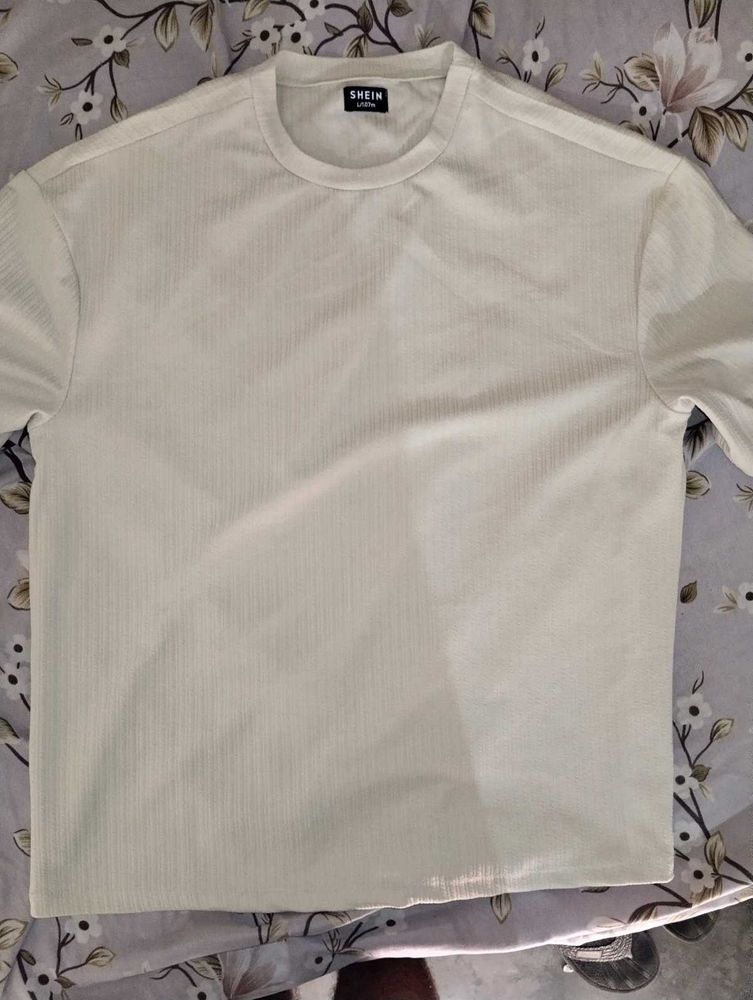 SHEIN Ribbed Crewneck T-Shirt