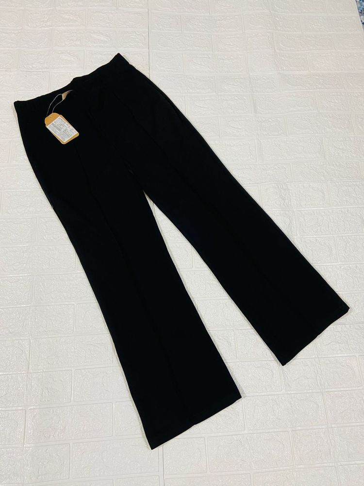 ADDYVERO Classic Black Wide-Leg Trousers