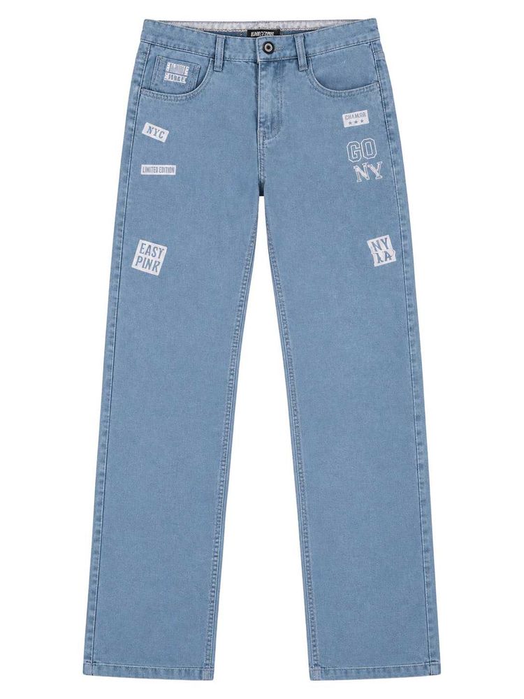 Boys Light Wash Patchwork Jeans
