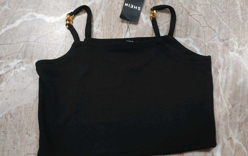 Shein Black Chain Strap Tank