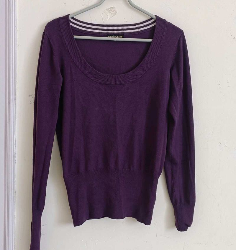 Guess Jeans Purple Sweater