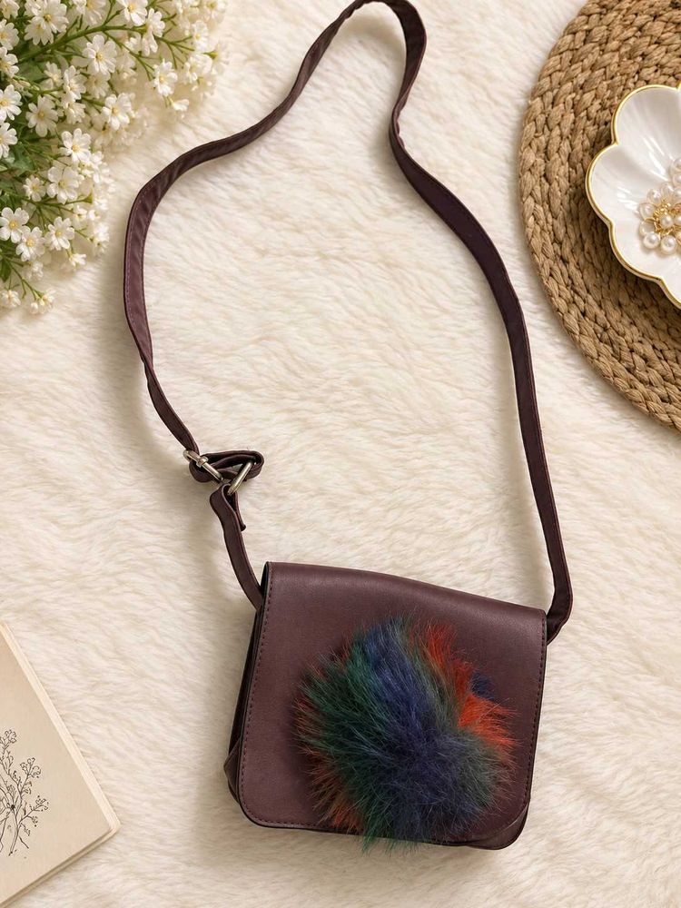 Chic Crossbody Bag with Furry Accent