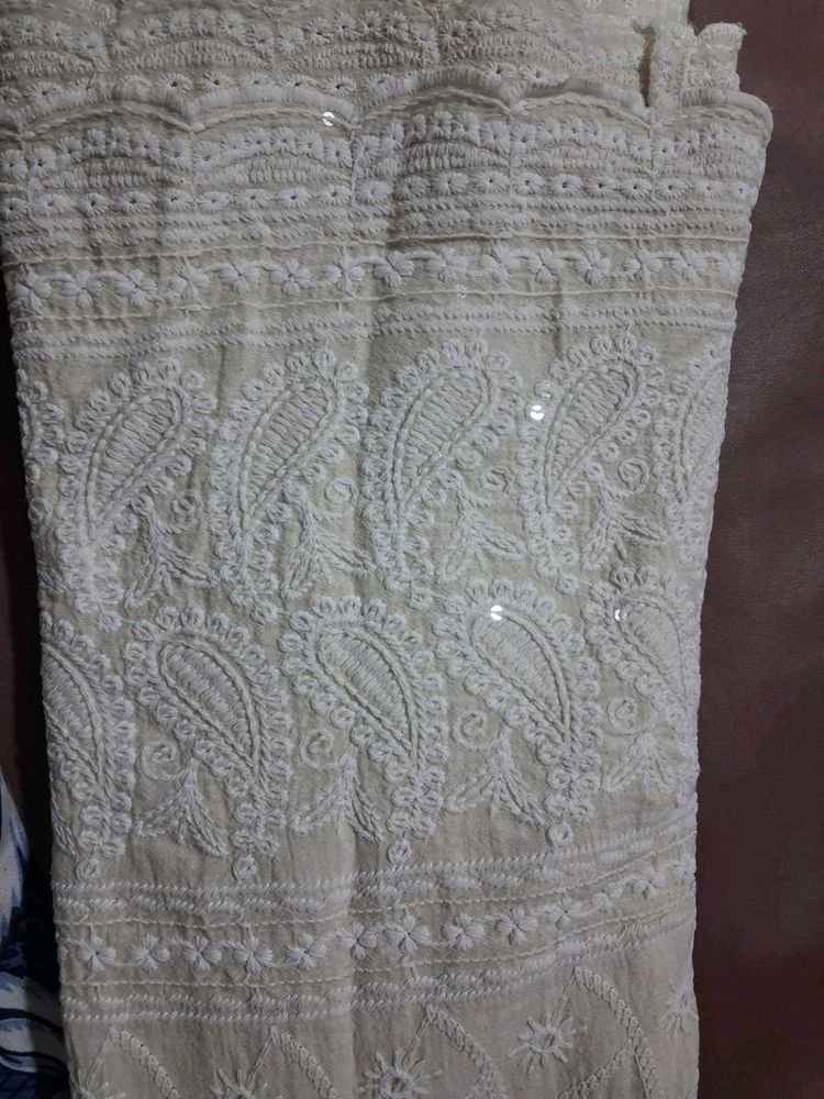 Embroidered Chikankari Dress Material XXL