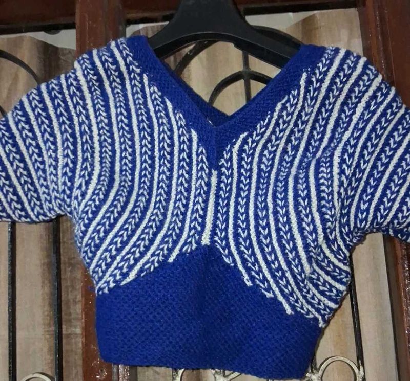 Blue Knitted Blouse