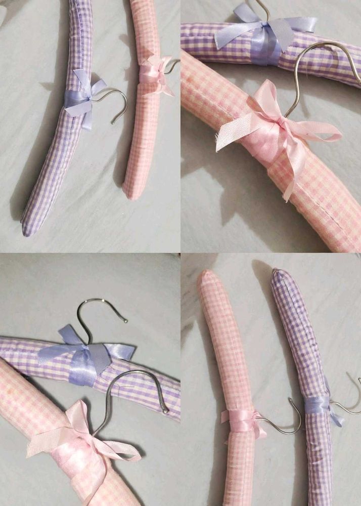 Set of 2 Padded Hangers with Bows