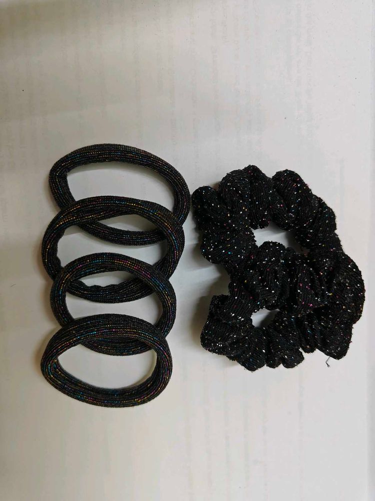 Sparkly Hair Ties &amp; Scrunchies Set