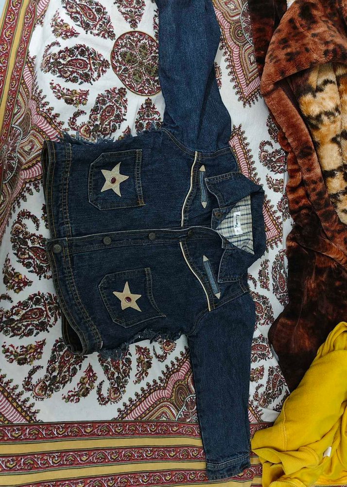 Denim Jacket with Star Detail