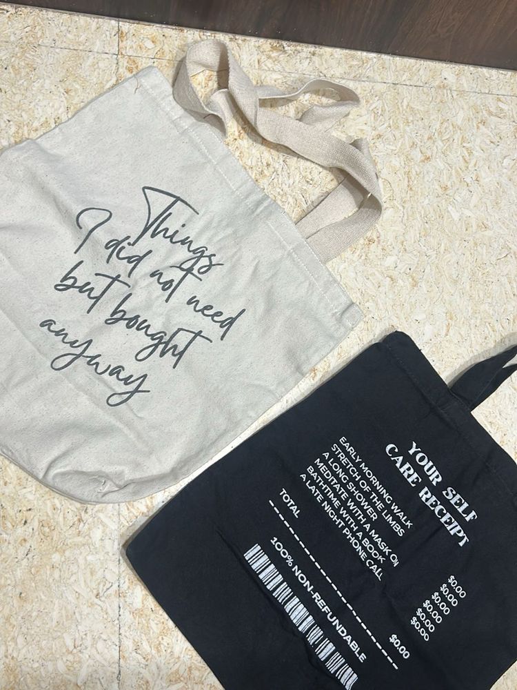 Cotton Tote Bag Set of 2