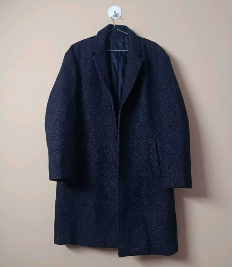 Stylish Navy Blue Overcoat