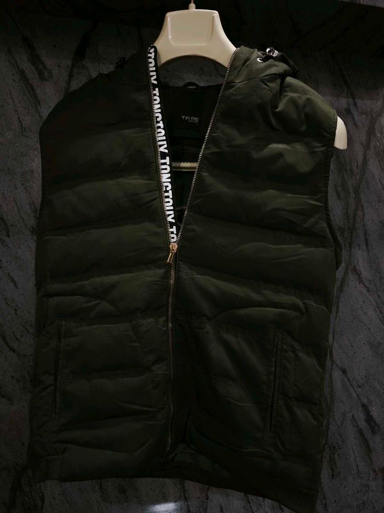 Sleeveless Padded Hooded Jacket