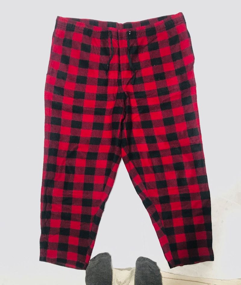 Red Checked Unisex Warm Pajamas
