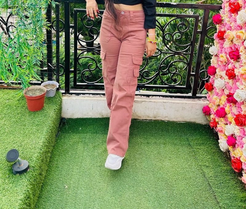 Trendy Pink Cargo Pants