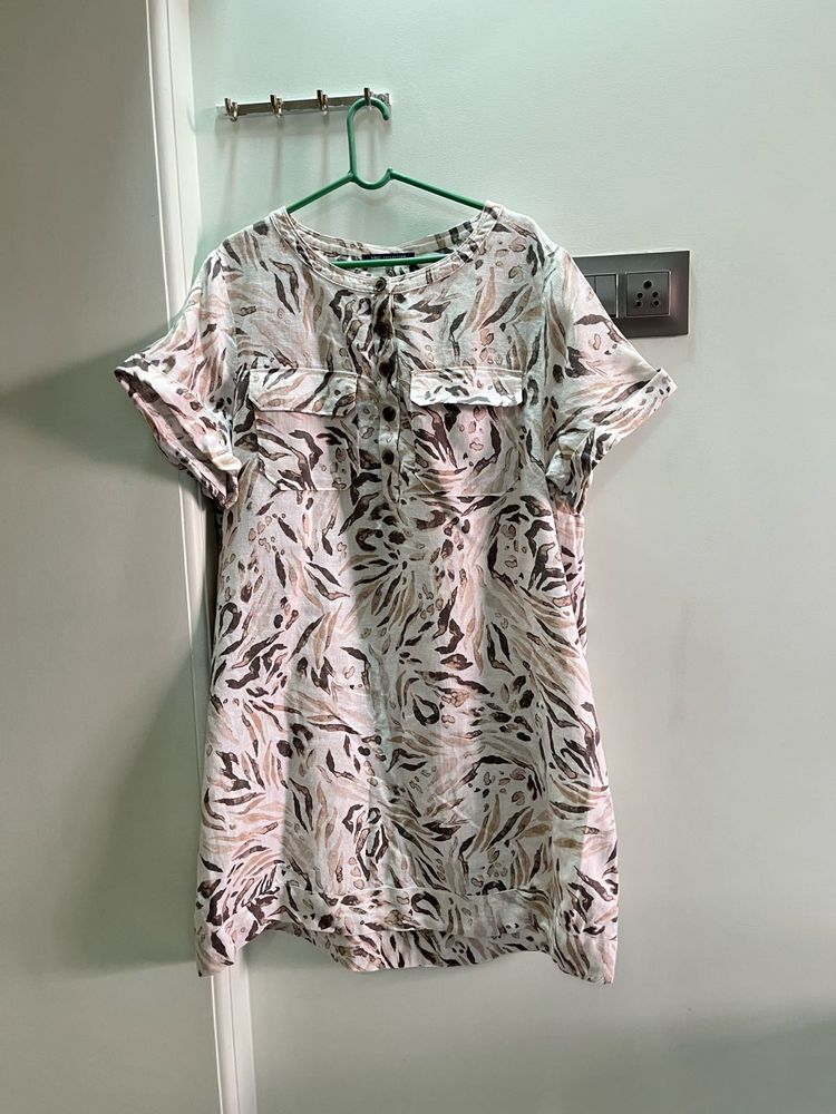 M&amp;S Stylish Printed Short Sleeve Dress