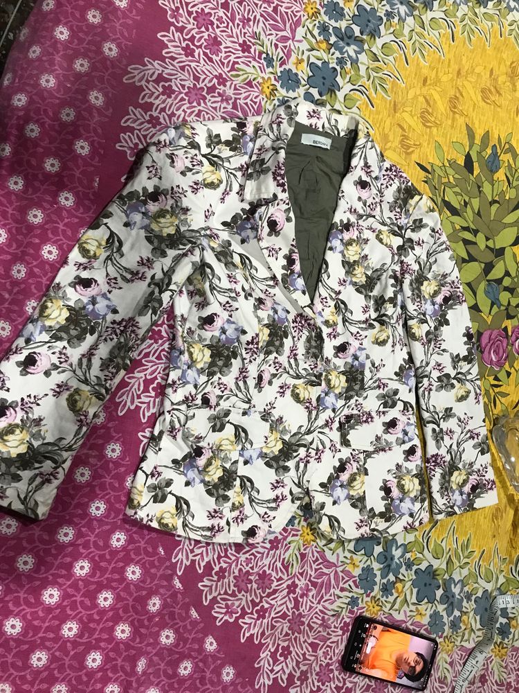 Floral Cotton Coat Imported Short